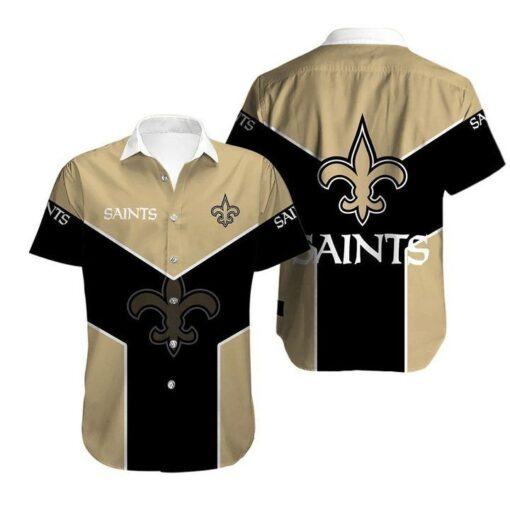 New Orleans Saints Black Golden NFL Team Hawaiian Shirt
