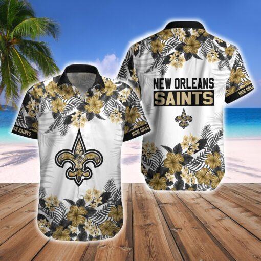 New Orleans Saints Bourbon Street Hawaiian Shirt Shorts Set