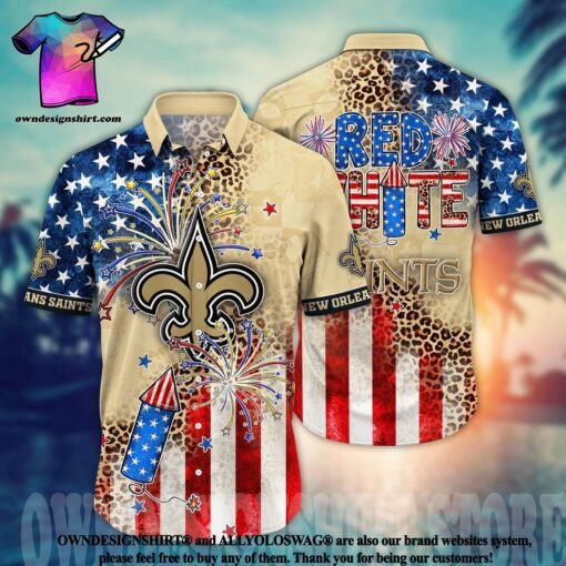 New Orleans Saints NFL Independence Day Full Printing 3D Hawaiian Shirt