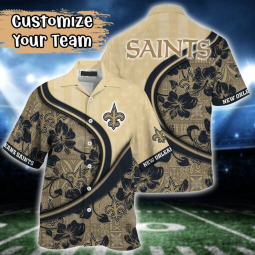 New Orleans Saints NFL Us Flag Hawaiian Shirt Custom Summer Aloha Shirt