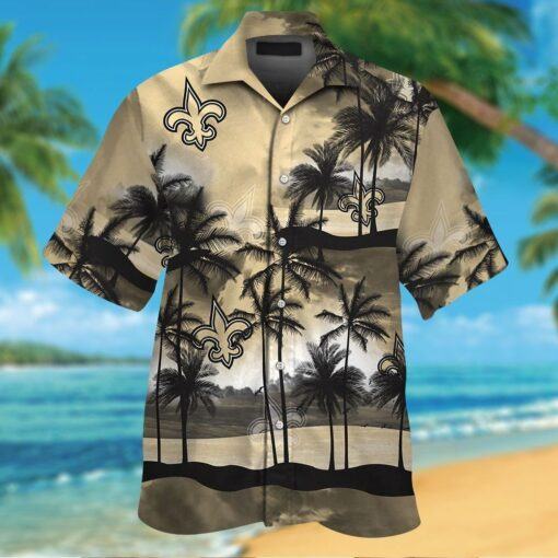 New Orleans Saints Short Sleeve Button Up Tropical Hawaiian Shirt VER010