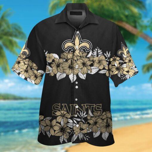 New Orleans Saints Short Sleeve Button Up Tropical Hawaiian Shirt VER014