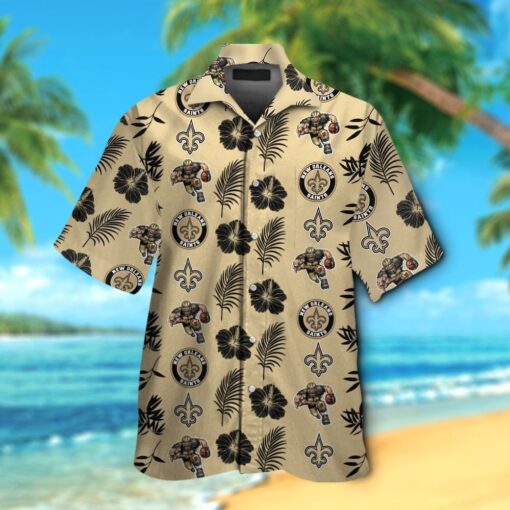 New Orleans Saints Short Sleeve Button Up Tropical Hawaiian Shirt VER016