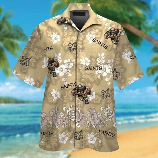 New Orleans Saints Short Sleeve Button Up Tropical Hawaiian Shirt VER02