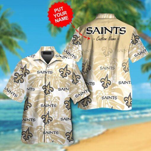 New Orleans Saints Short Sleeve Button Up Tropical Hawaiian Shirt VER022