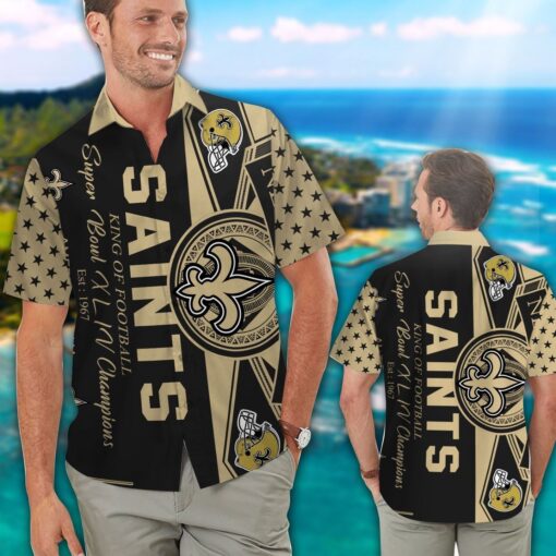 New Orleans Saints Short Sleeve Button Up Tropical Hawaiian Shirt VER023
