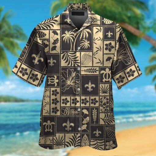 New Orleans Saints Short Sleeve Button Up Tropical Hawaiian Shirt VER028