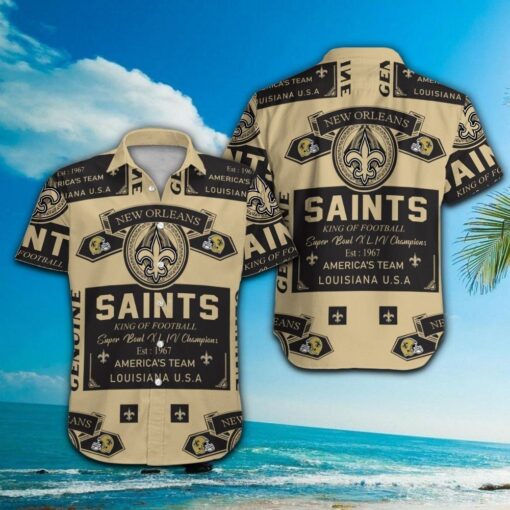 New Orleans Saints Short Sleeve Button Up Tropical Hawaiian Shirt VER03