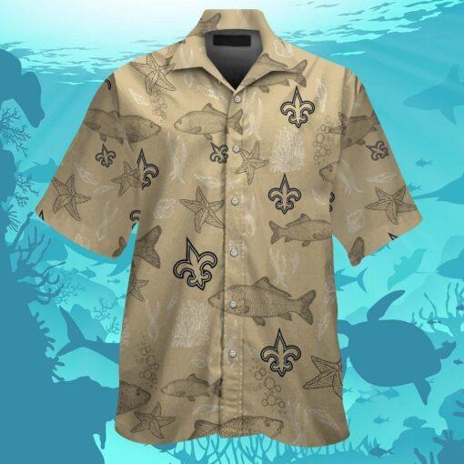 New Orleans Saints Short Sleeve Button Up Tropical Hawaiian Shirt VER08