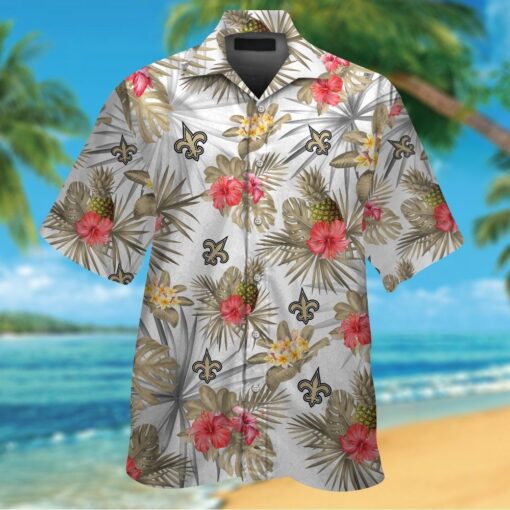 New Orleans Saints Short Sleeve Button Up Tropical Hawaiian Shirt VER09