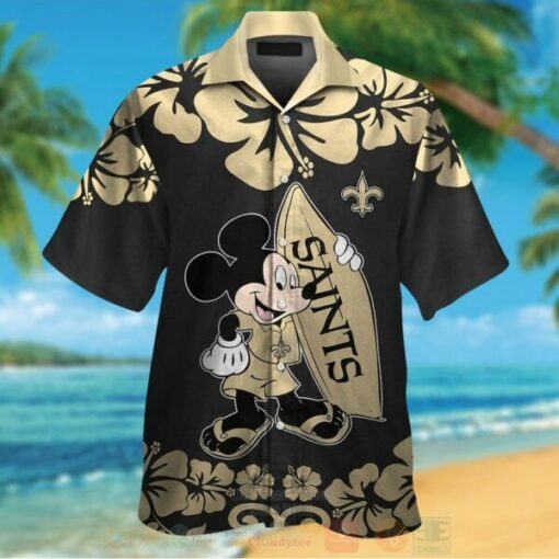 Nfl New Orleans Saints And Mickey Mouse Hawaiian Shirt