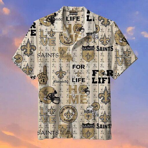 Nfl New Orleans Saints Golden Icon Logo Trendy Hawaiian Shirt Aloha Shirt