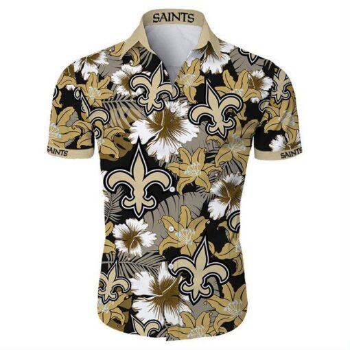 Nfl New Orleans Saints Tropical Flower Summer Trendy Hawaiian Shirt V2 Aloha Shirt