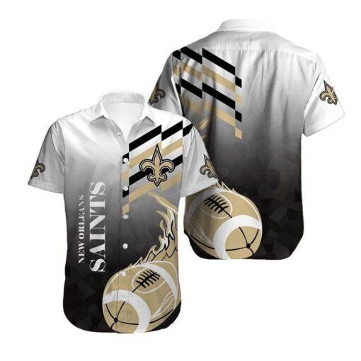 Nfl New Orleans Saints White Grey Ball Trendy Hawaiian Shirt Aloha Shirt