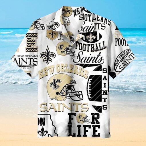 Nfl New Orleans Saints White Helmet Text Trendy Hawaiian Shirt Aloha Shirt