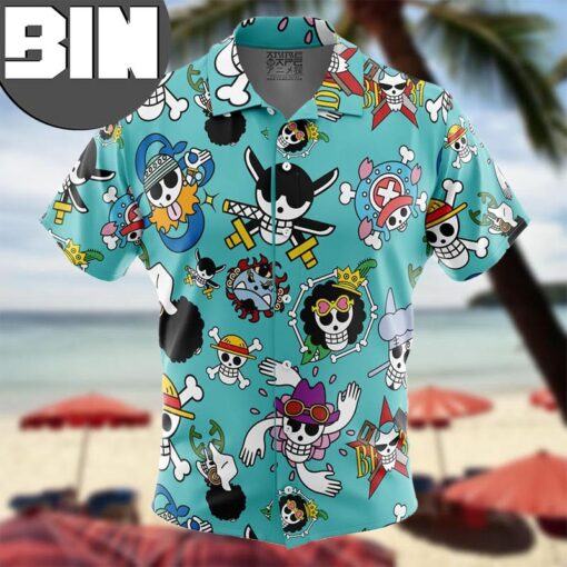 STRAWHATS JOLLY ROGER ONE PIECE ANIME hot HAWAIIAN SHIRT