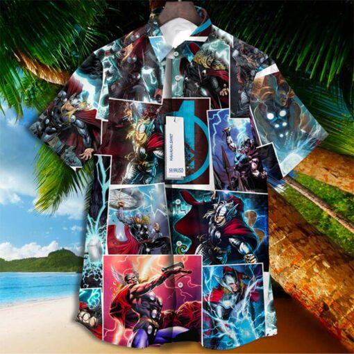 Thor Super Hero Marvel Comics Tropical Aloha Hawaiian Shirt