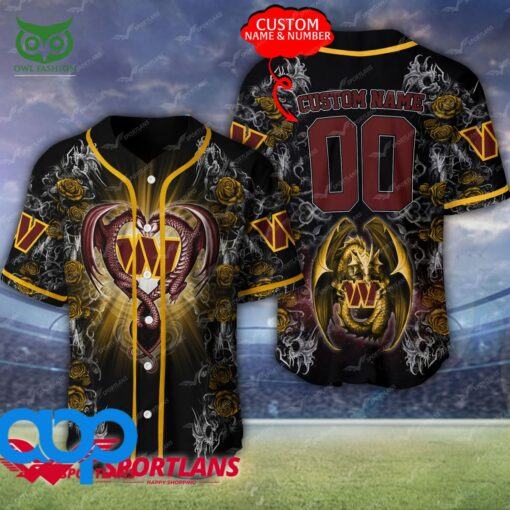 Washington Commanders dragons Personalized NFL Team Baseball Jersey Shirt