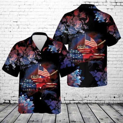 Us Army M1 Abrams Tank 4Th Of July Trendy Hawaiian Shirt, Patriotic Trendy Hawaiian Shirt For Men
