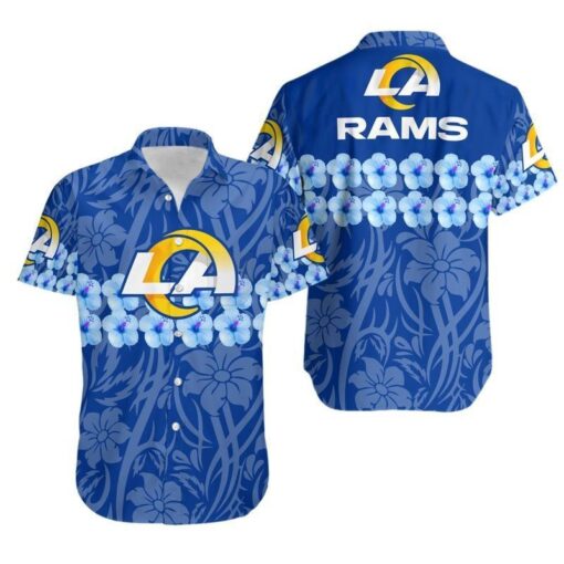 Los Angeles Rams Hibiscus Flowers Hawaii Shirt And Shorts Summer Collection