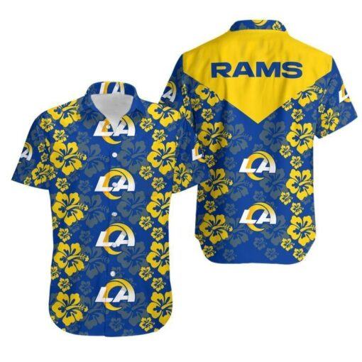 Los Angeles Rams Coconut Trees NFL Gift For Fan Hawaiian Shirt Graphic Print