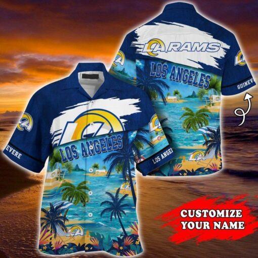 Los Angeles Rams NFL Summer Hawaiian Shirt And Shorts With Tropical Patterns Sneakerswix