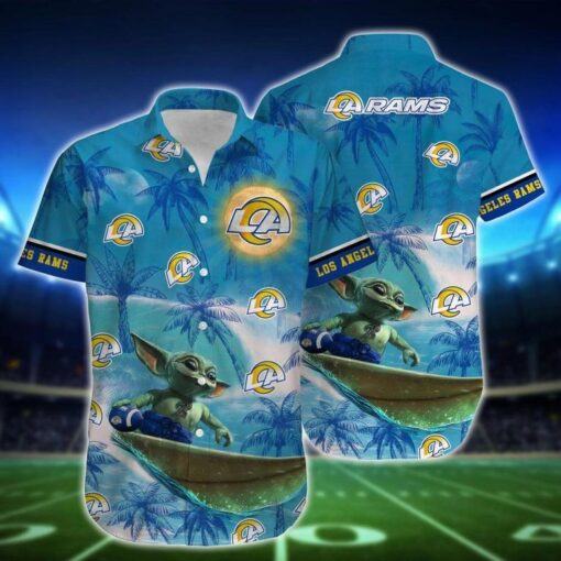 Nfl Los Angeles Rams Graphic Tropical Punisher Skull Trendy Hawaiian Shirt Aloha Shirt