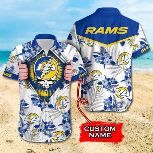 NFL Los Angeles Rams Grateful Dead Gift For Fan Personalized Hawaiian Shirt Short