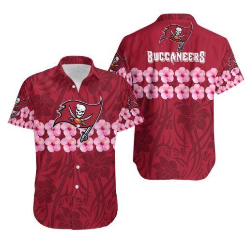 Tampa Bay Buccaneers Flower And Logo Hawaii Shirt And Shorts Summer Collection