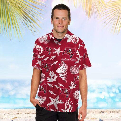 Tampa Bay Buccaneers Name Personalized Short Sleeve Button Up Tropical Hawaiian Shirt