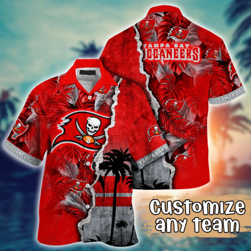 Tampa Bay Buccaneers NFL Hawaiian Shirt shadow custom name
