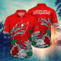 Tampa Bay Buccaneers NFL Hawaiian Shirt floral Flame