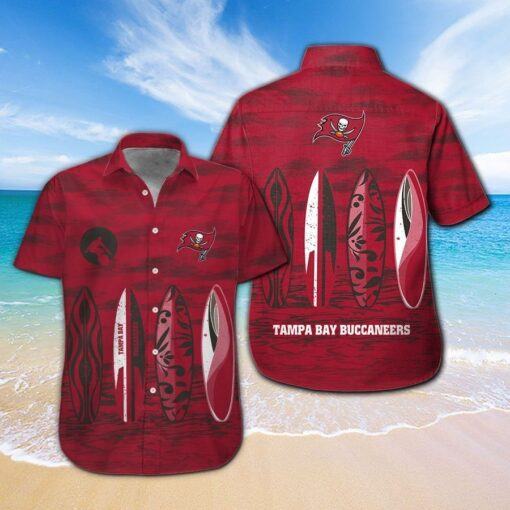 Tampa Bay Buccaneers Short Sleeve Button Up Tropical Hawaiian Shirt VER015