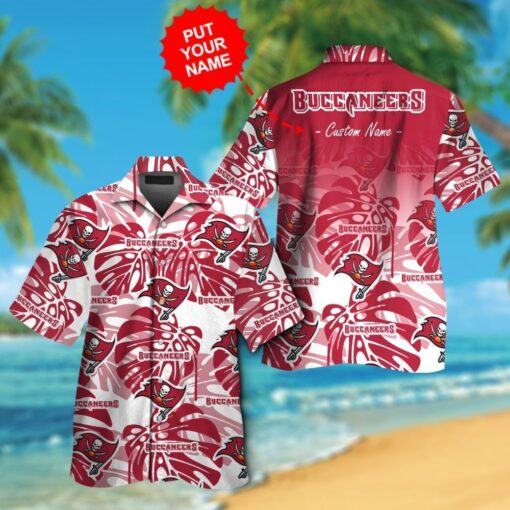 Tampa Bay Buccaneers Short Sleeve Button Up Tropical Hawaiian Shirt VER025