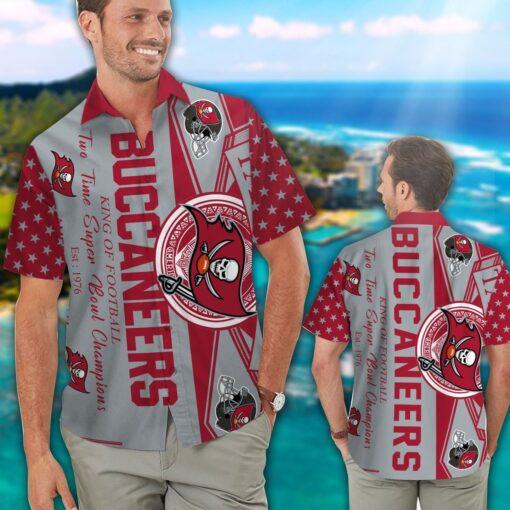 Tampa Bay Buccaneers Short Sleeve Button Up Tropical Hawaiian Shirt VER027