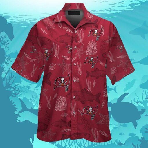 Tampa Bay Buccaneers Short Sleeve Button Up Tropical Hawaiian Shirt VER030