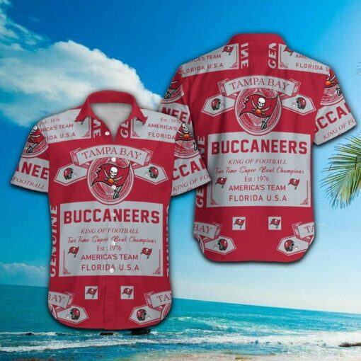 Tampa Bay Buccaneers Short Sleeve Button Up Tropical Hawaiian Shirt VER05