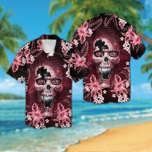 Tampa Bay Buccaneersskull Short Sleeve Button Up Tropical Hawaiian Shirt VER01