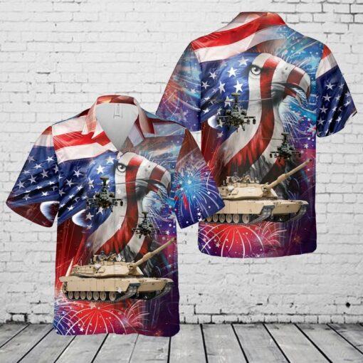 Us Army M1A1 Abrams Tank July 4Th Trendy Hawaiian Shirt