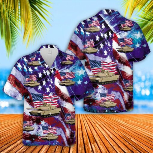Abrams Battle Tank 4Th Of July Independence Day Trendy Hawaiian Shirt, Patriotic Trendy Hawaiian Shirt For Men