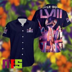 2024 Super Bowl LVIII Game Trophy Dark Purple Button Up Hawaiian Shirt