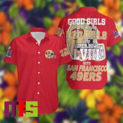 Girl Go To Super Bowl LVIII With San Francisco 49ers Button Up Hawaiian Shirt