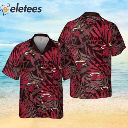 Miami Heat NBA 2024 Tropical Palm Leaves Aloha Hawaiian Shirt