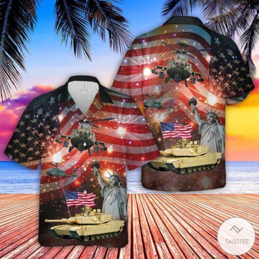 Abrams Tank Apache July FourtFestive Hawaiian Shirt