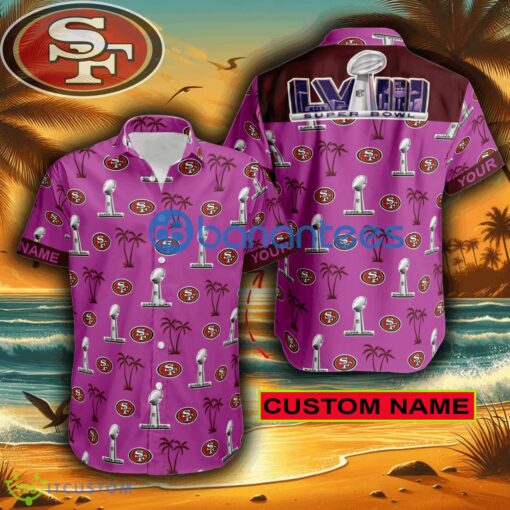 NFL Super Bowl 2024 Francisco 49ers Pink-EDITION High-Quality All Over Print Hawaiian Shirt For fan Custom Name