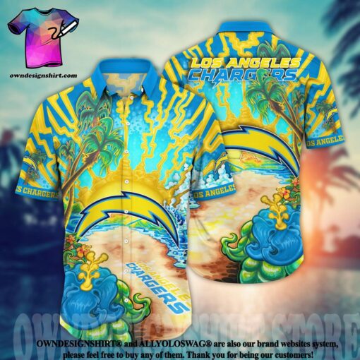 Los Angeles Chargers NFL Floral 3D All Over Print Hawaiian Shirt