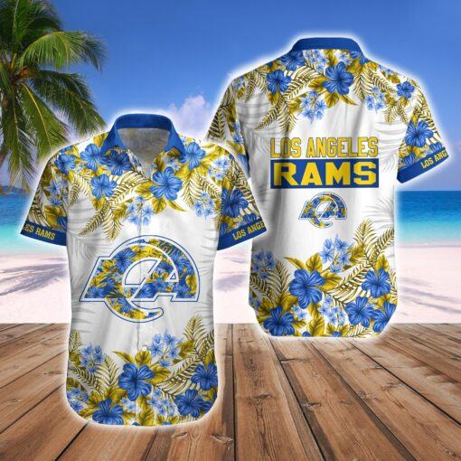 Los Angeles Rams Beach Vibes Hawaiian Shirt Shorts Fan Collection