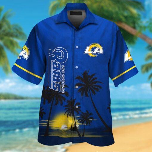 Los Angeles Rams Short Sleeve Button Up Tropical Hawaiian Shirt HHW01