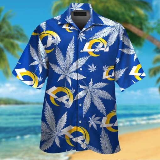 Los Angeles Rams Short Sleeve Button Up Tropical Hawaiian Shirt HHW017