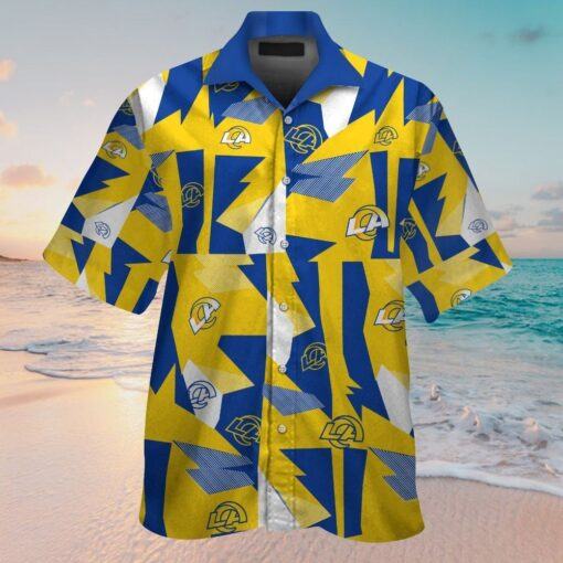 Los Angeles Rams Short Sleeve Button Up Tropical Hawaiian Shirt HHW025